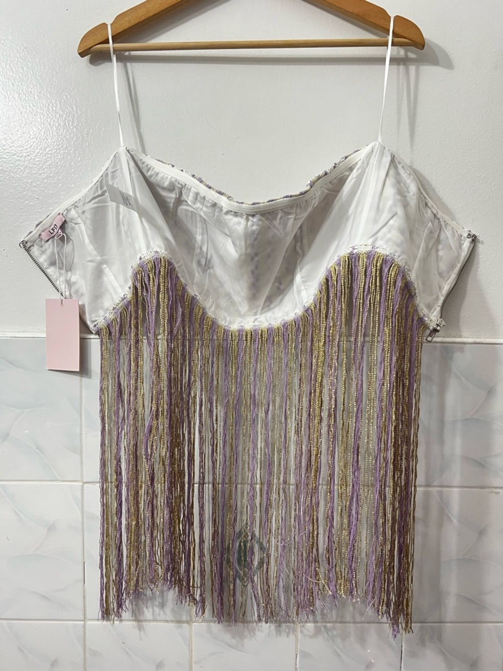 Women’s Handwoven Strapless Fringe Top S M L Western Cowgirl Festival Fairy - Picture 7 of 13